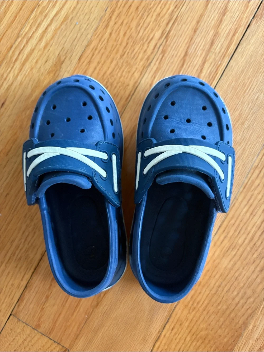 Sperry Kids Navy Blue Vented Slip-On Water Shoes with White Lace Accent